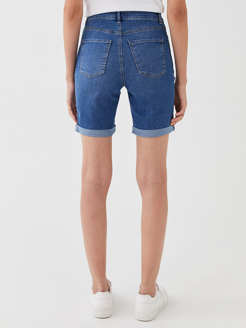 Normal Waist Bermuda Fit Women's Jean Shorts -S3HD36Z8-507