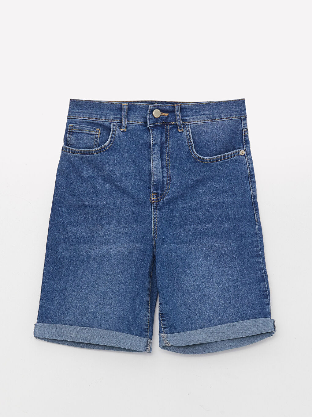 Normal Waist Bermuda Fit Women's Jean Shorts -S3HD36Z8-507