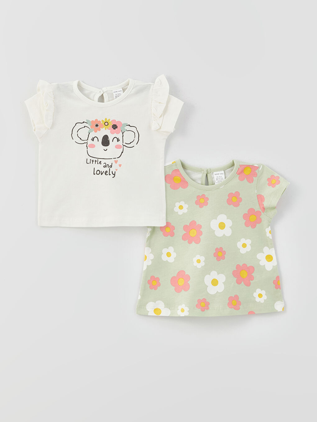 Crew Neck Baby Girls T-Shirt 2 Pack -S3HD41Z1-FDU