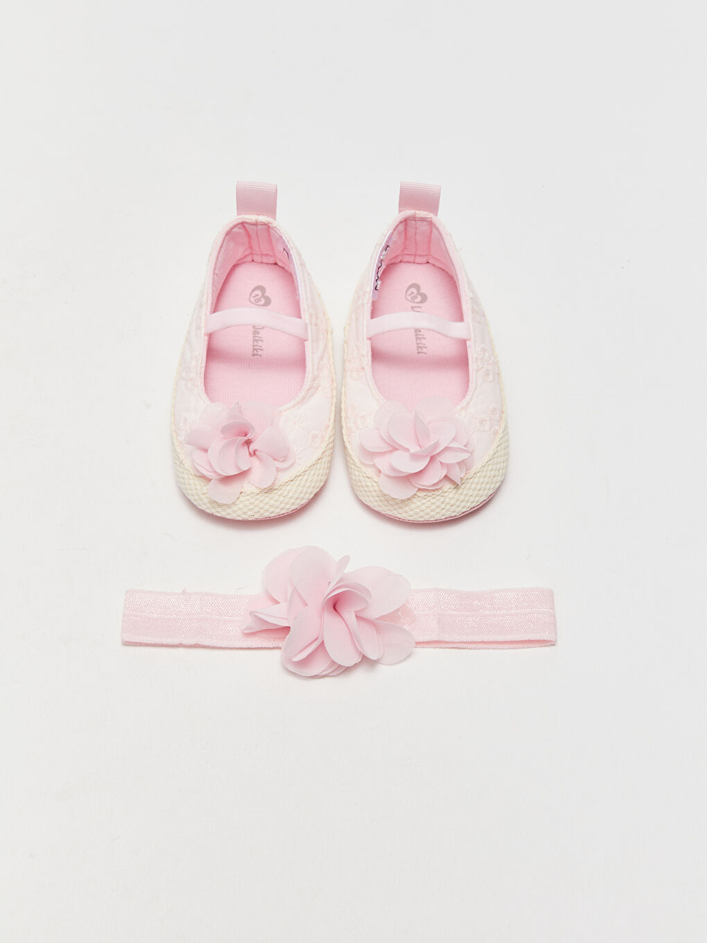 Embroidered Baby Girl First Step Shoes and Headband -S3HD44Z1-DMQ