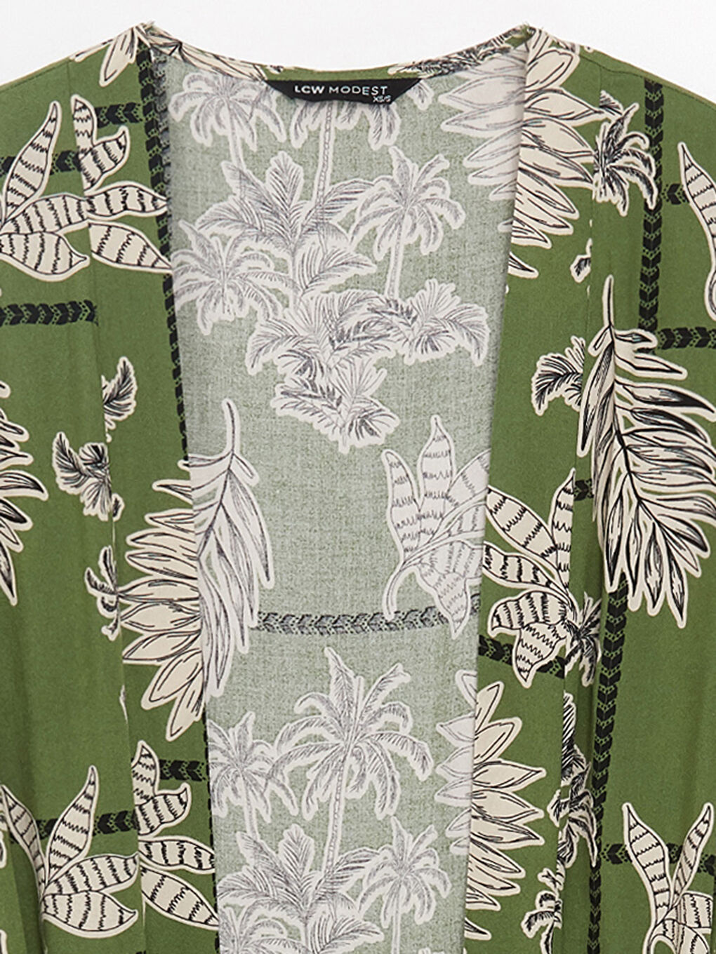 Shawl Collar Patterned Long Sleeve Oversize Women's Kimono -S3HD60Z8-LRR