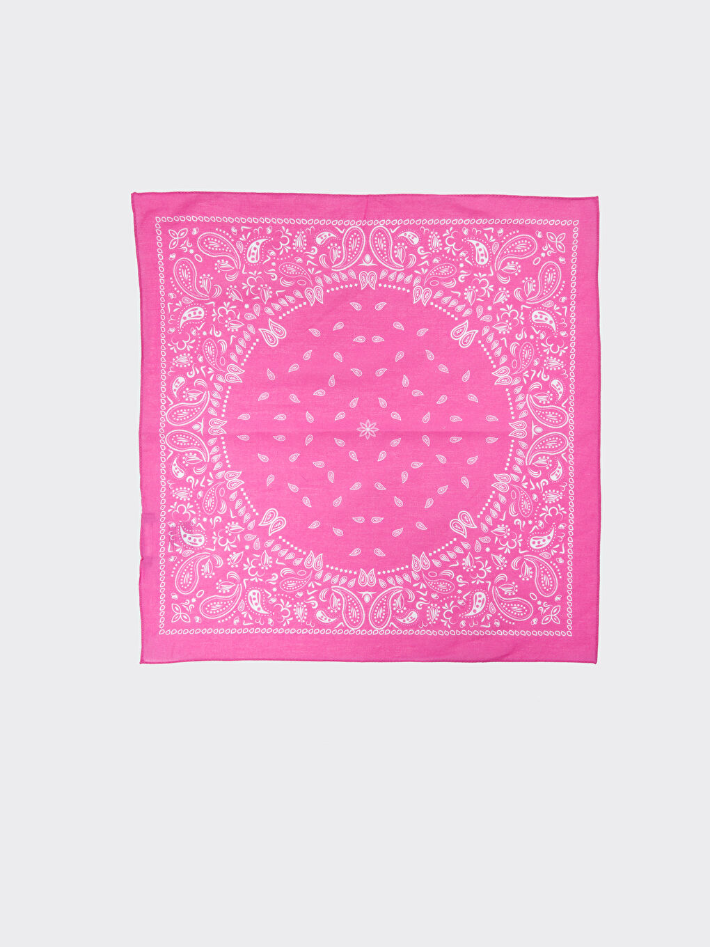 Fuşya Pamuklu Desenli Kadın Bandana-6
