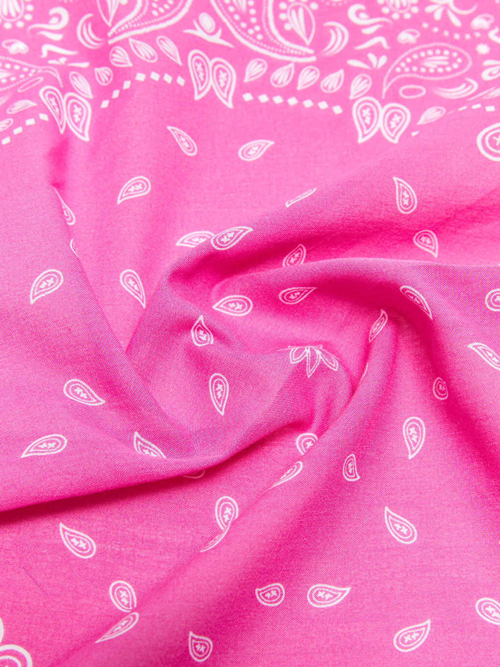 Fuşya Pamuklu Desenli Kadın Bandana-7