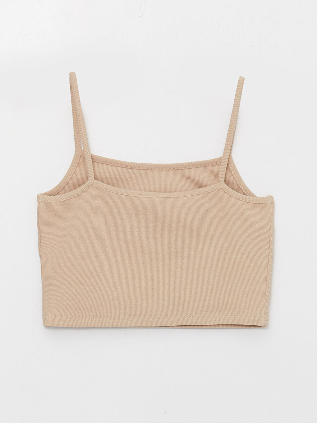 Haut Court Uni à Fines Bretelles pour Femmes avec Encolure en U-6