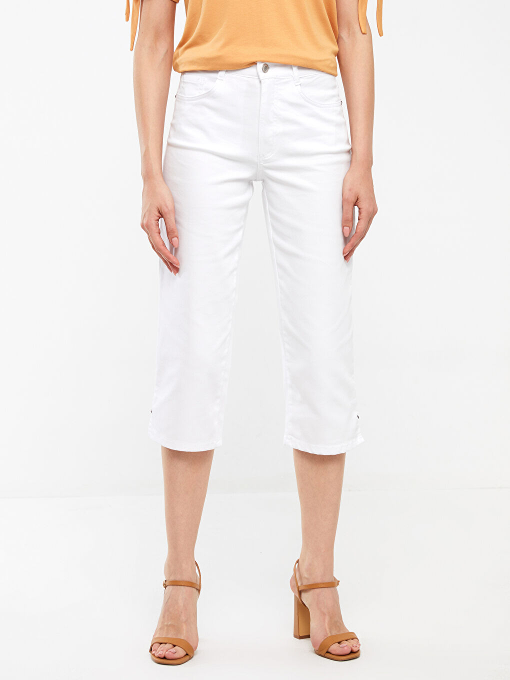 Slim Fit Straight Gabardine Women's Capri -S3HD76Z8-EEW
