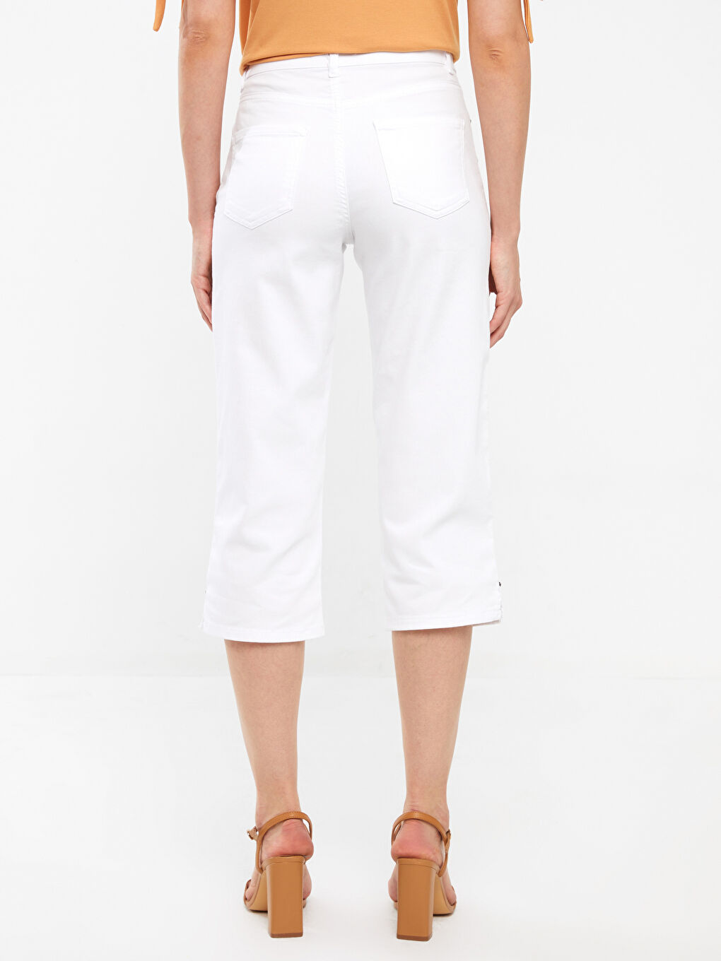Slim Fit Straight Gabardine Women's Capri -S3HD76Z8-EEW