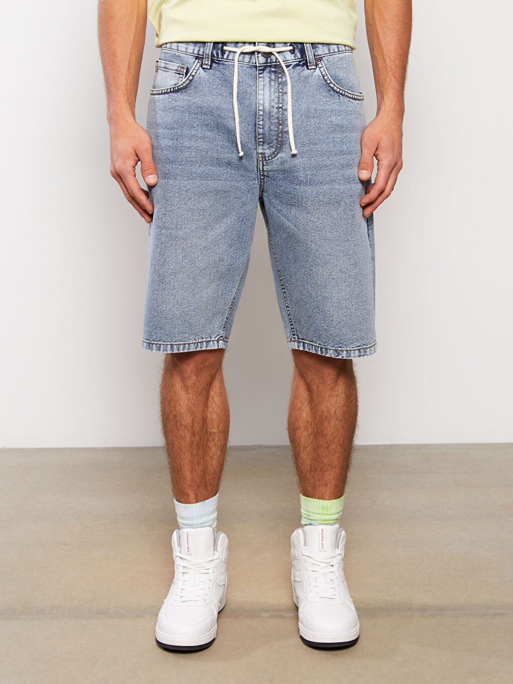 Pantaloni scurți din denim pentru Bărbați, Croială Standard-4