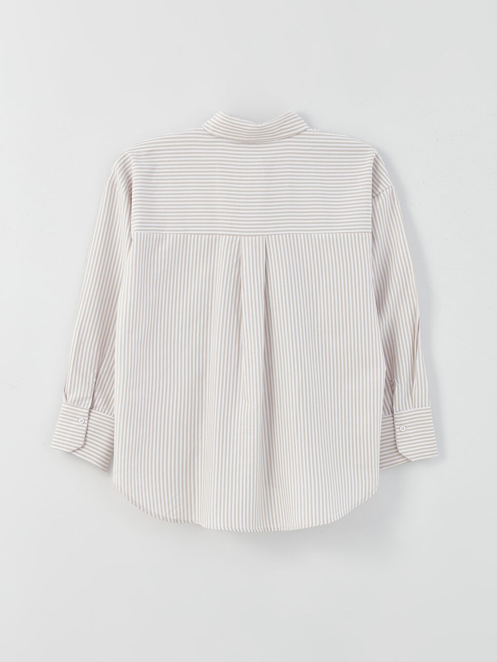 Әйелдерге арналған жолақты оверсайз поплин жейде-6