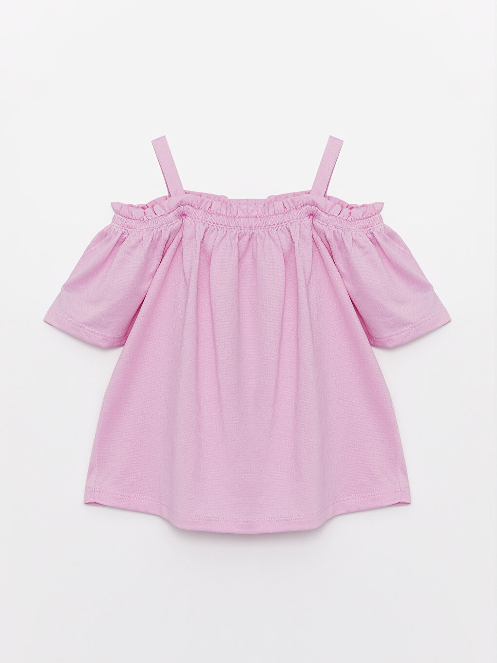 Қыздарға арналған шаршы жағалы қысқа жең футболка