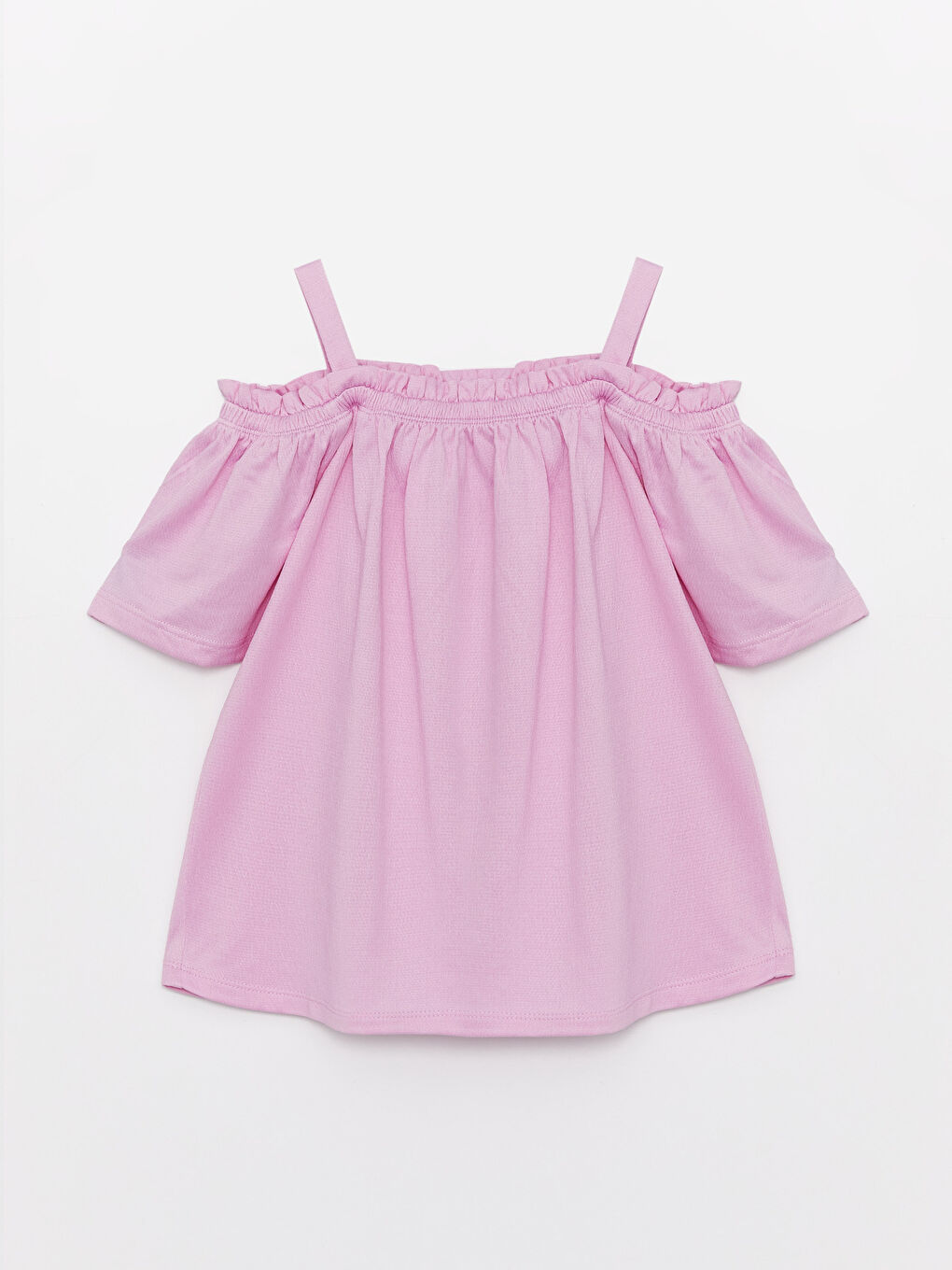 Қыздарға арналған шаршы жағалы қысқа жең футболка-1