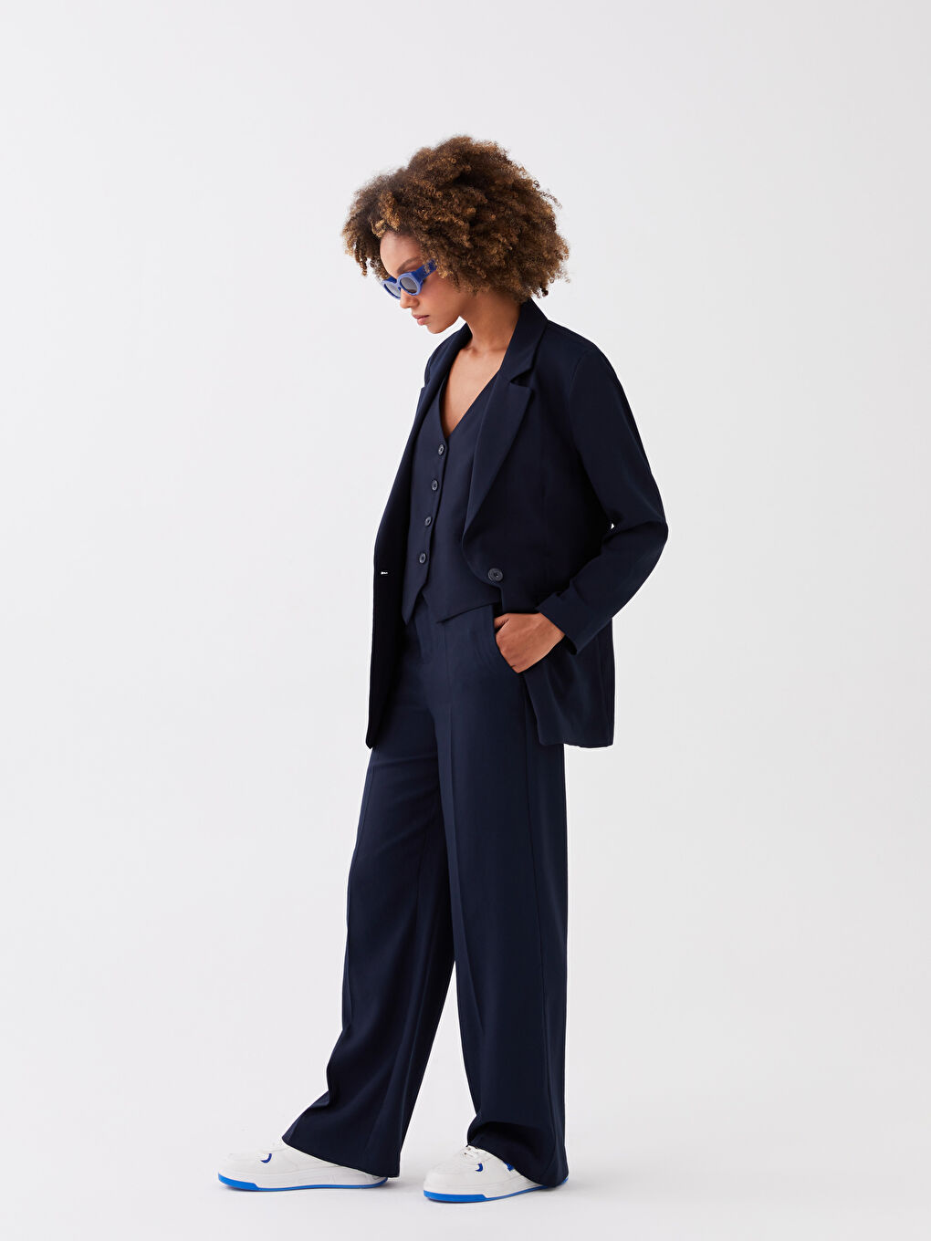 LCW Vision Standard Fit Linen-Look Women's Trousers -S3HE10Z8-HMQ