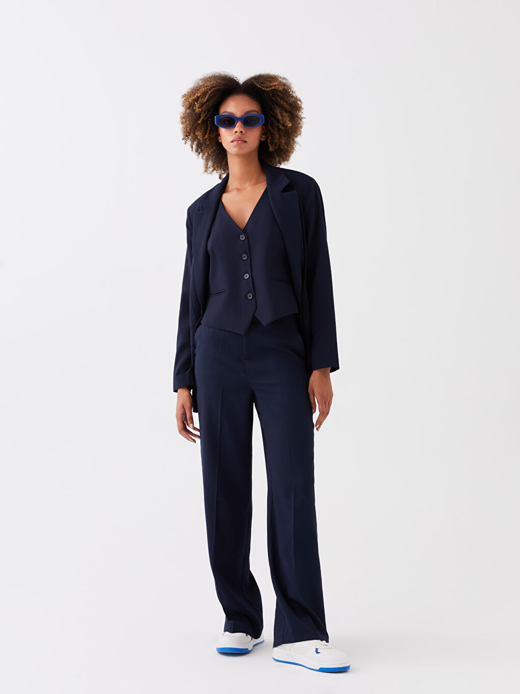 LCW Vision Standard Fit Linen-Look Women's Trousers -S3HE10Z8-HMQ