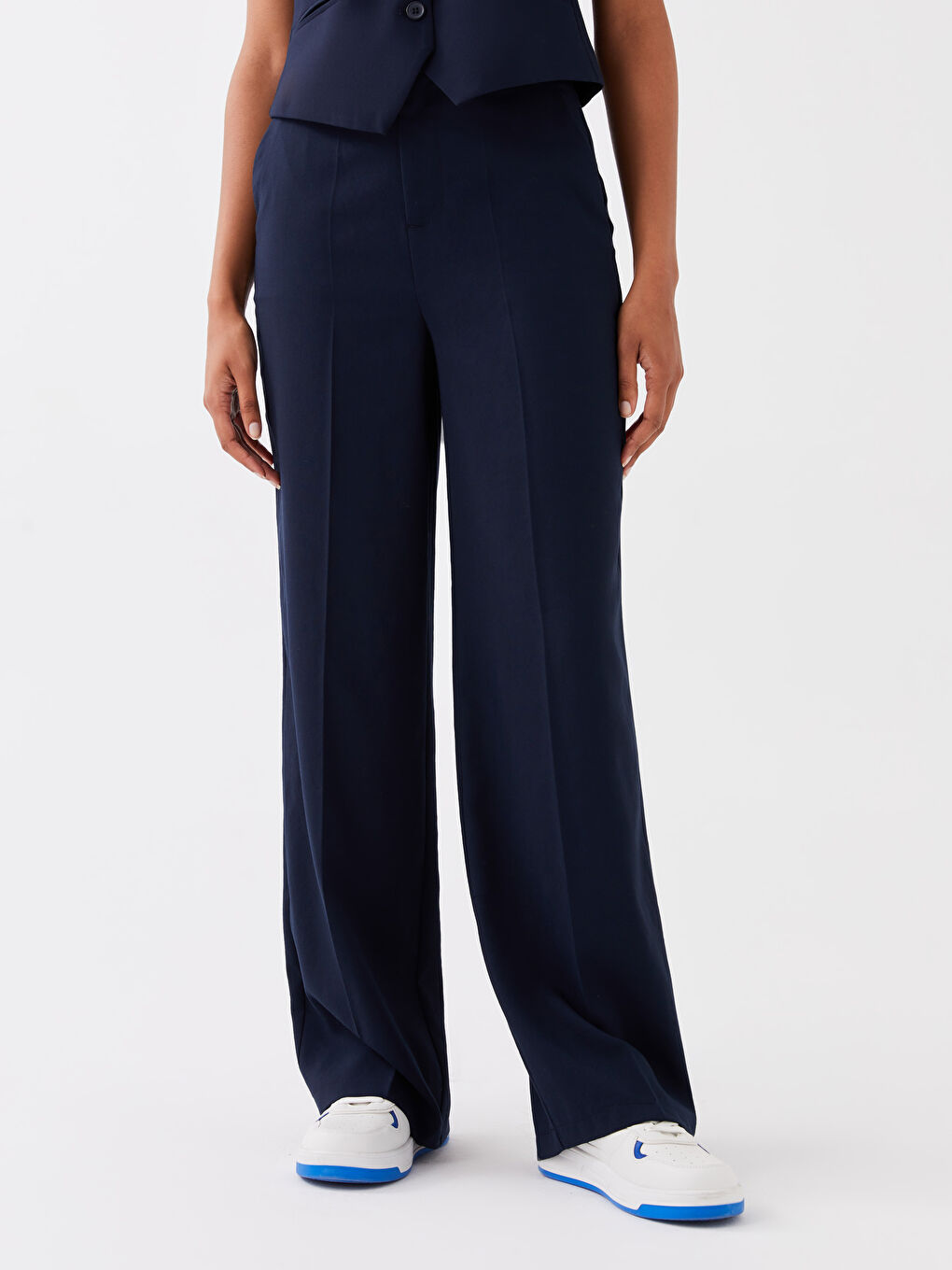 LCW Vision Standard Fit Linen-Look Women's Trousers -S3HE10Z8-HMQ