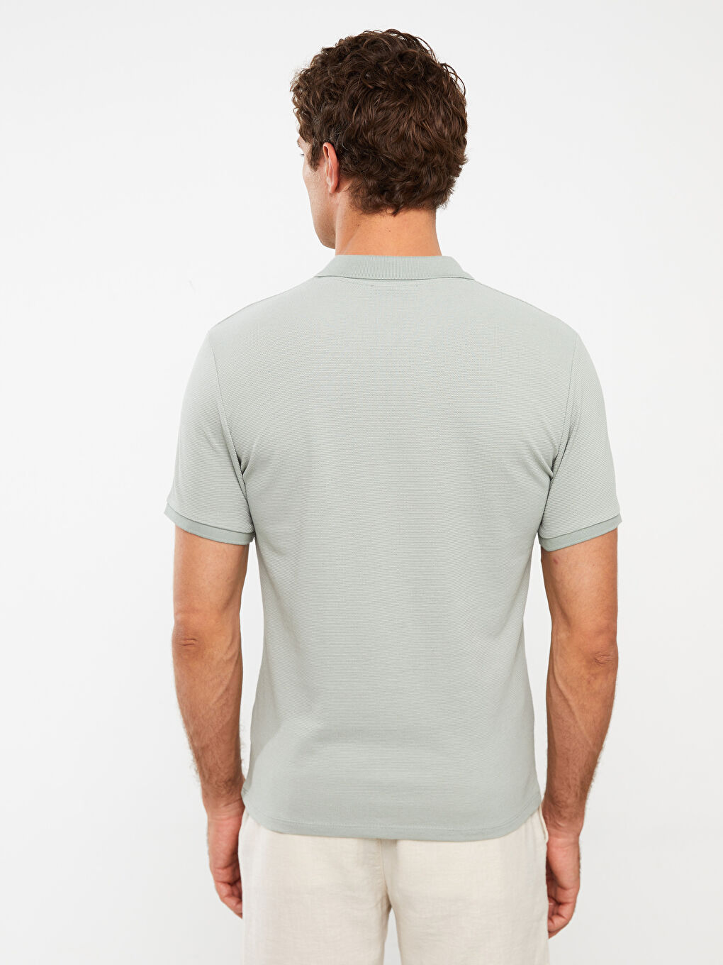 Yeşil Resort Yaka Kısa Kollu Erkek Tişört-4