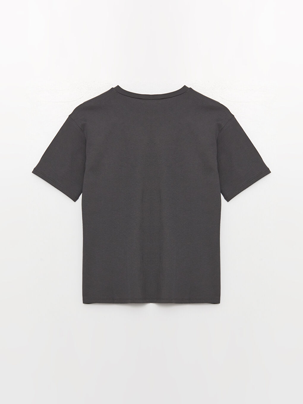 Antrasit Bisiklet Yaka Baskılı Kısa Kollu Kadın Tişört-7