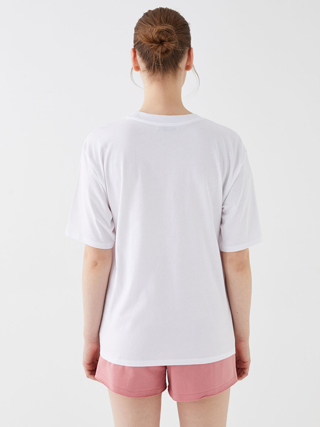Crew Neck Printed Short Sleeve Oversize Women's T-Shirt-4