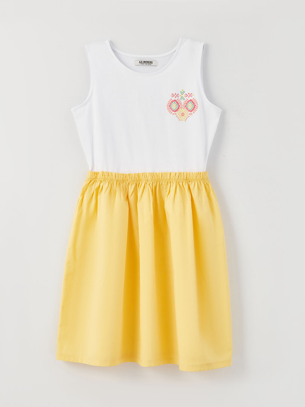 Crew Neck Printed Girls' Dress