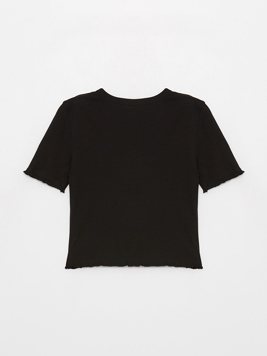 Crew Neck Embroidered Short Sleeve Women's Crop Top-6
