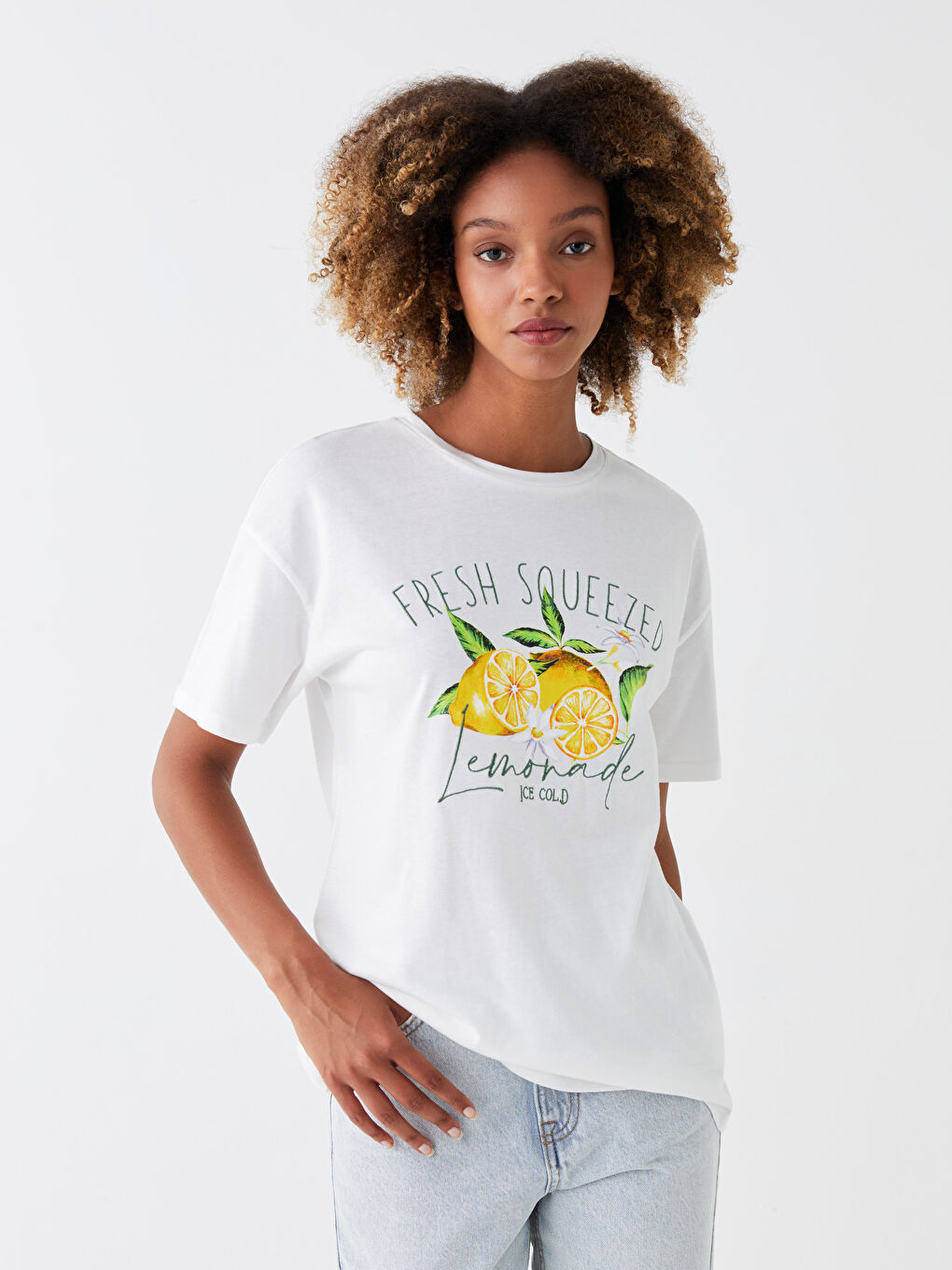 Crew Neck Printed Short Sleeve Women's T-Shirt