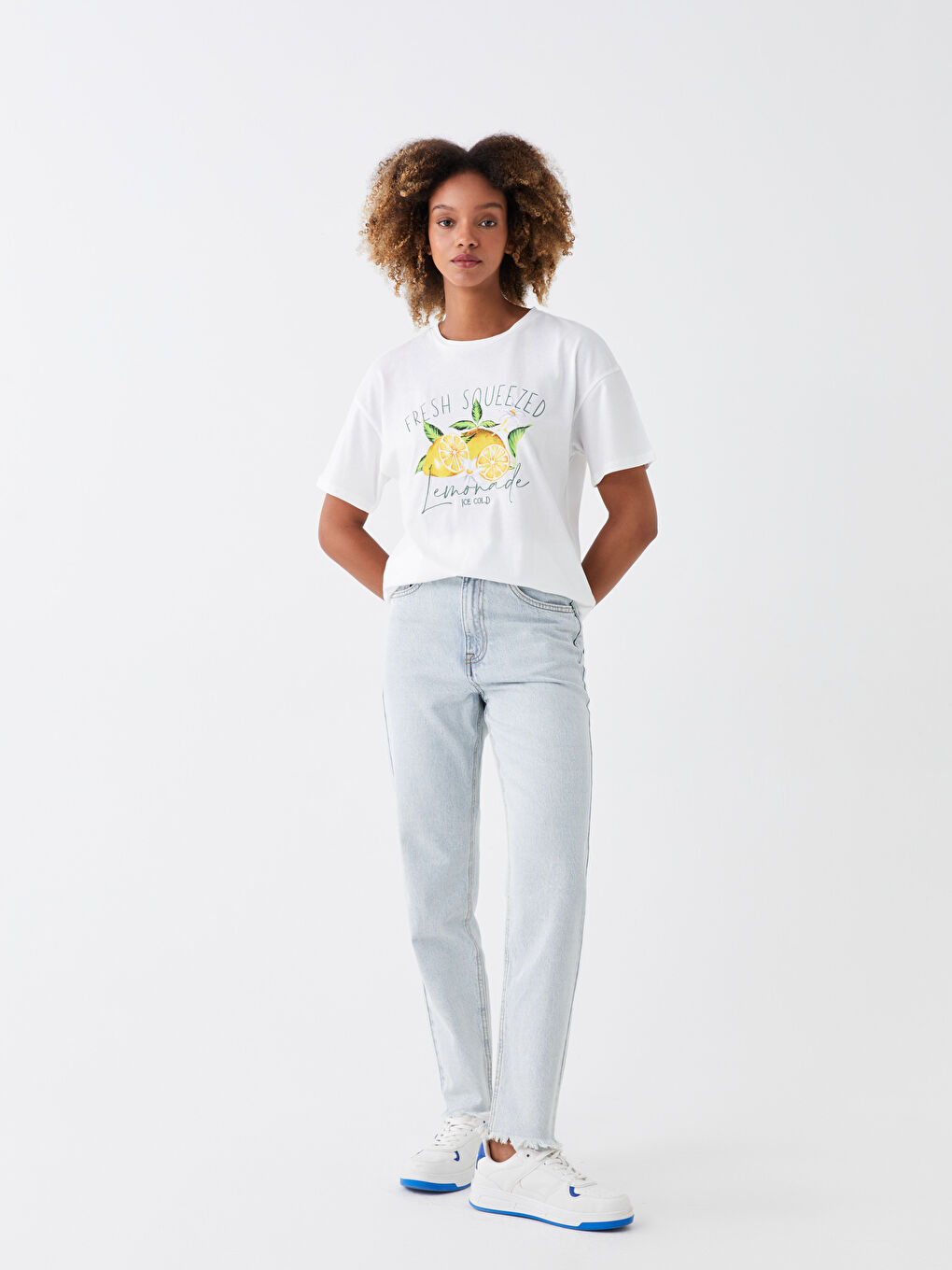 Crew Neck Printed Short Sleeve Women's T-Shirt-1