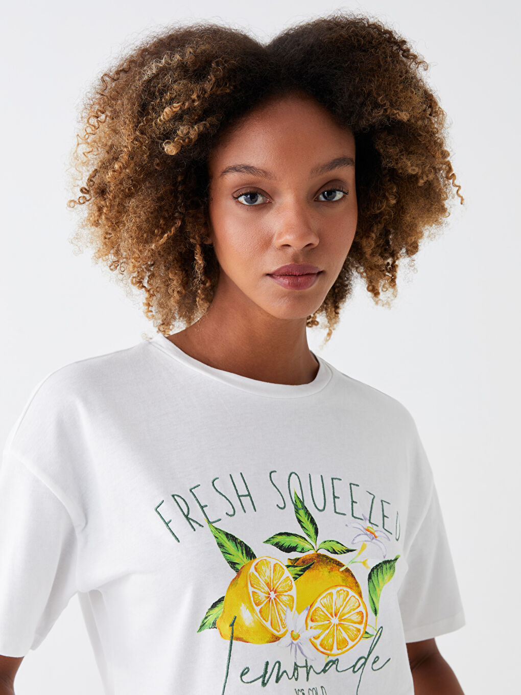 Crew Neck Printed Short Sleeve Women's T-Shirt-2