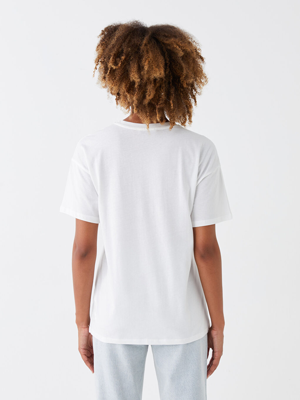 Crew Neck Printed Short Sleeve Women's T-Shirt-4