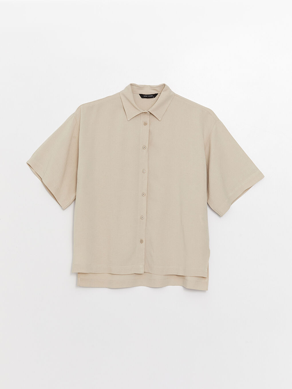 قميص سادة أوفراسايز خليط كتان للسيدات-5