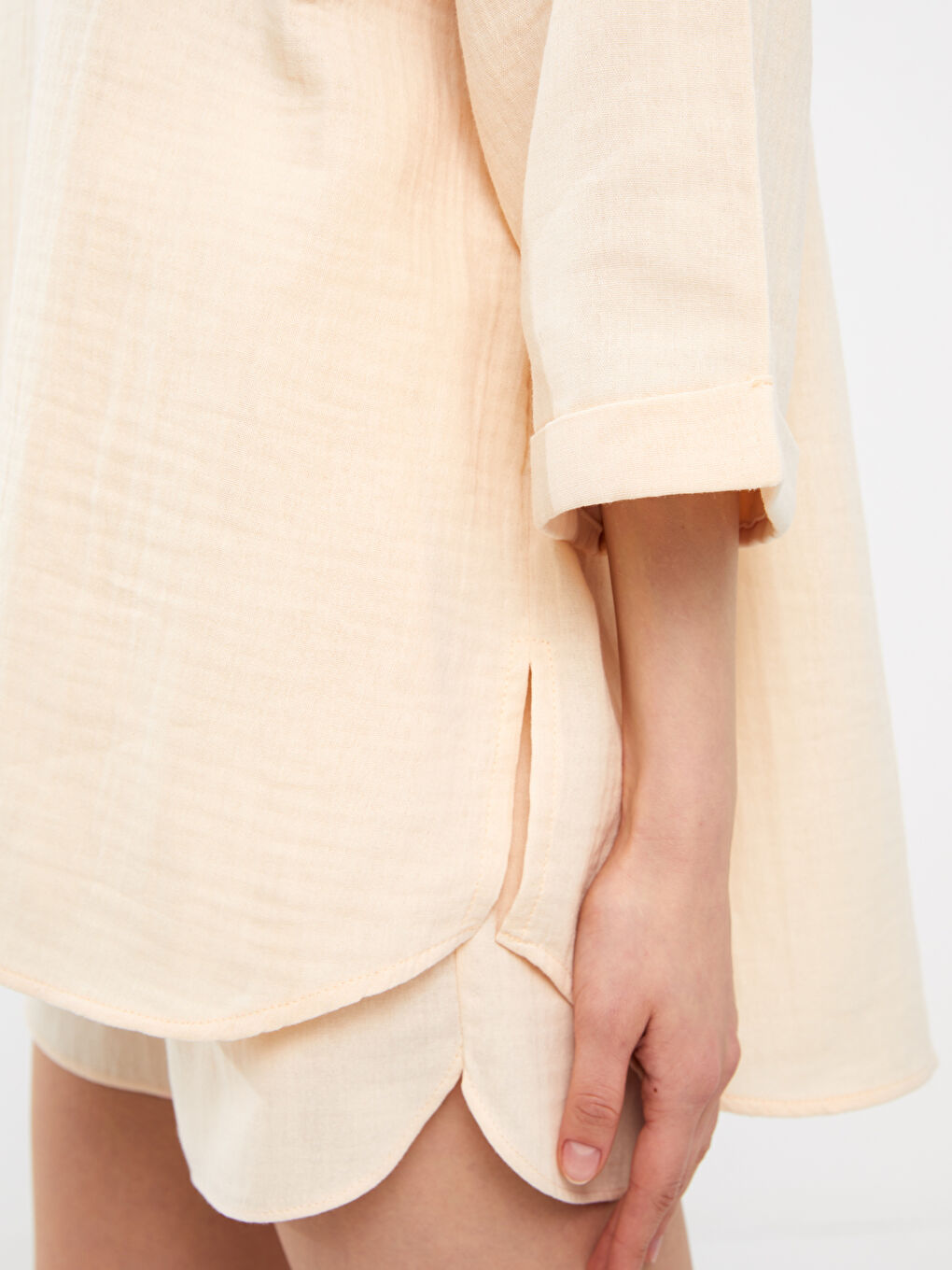 Plain Oversize Muslin Women's Shirt-3