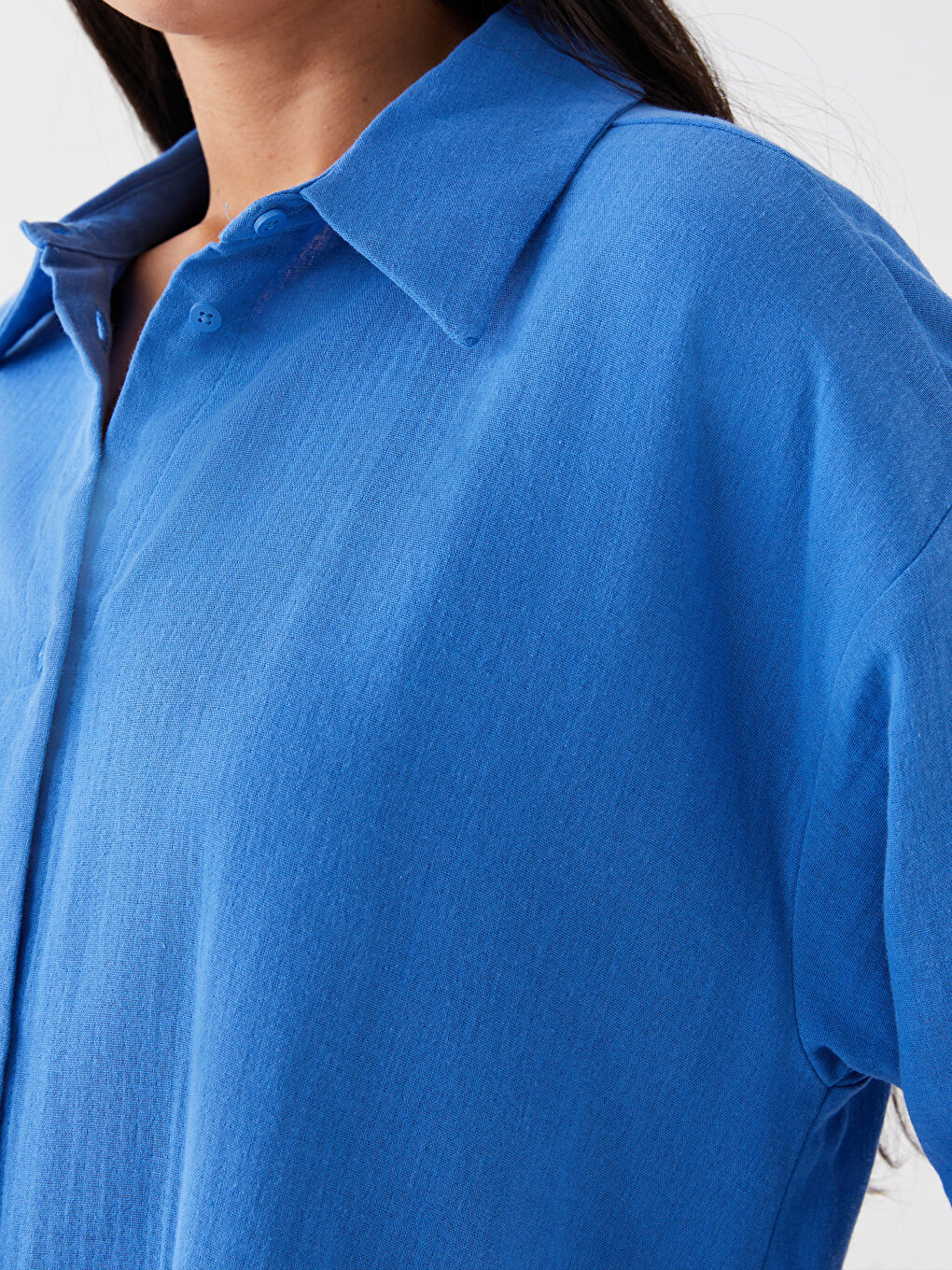 LCW Vision Plain Oversize Muslin Women's Shirt -S3HE67Z8-K6M