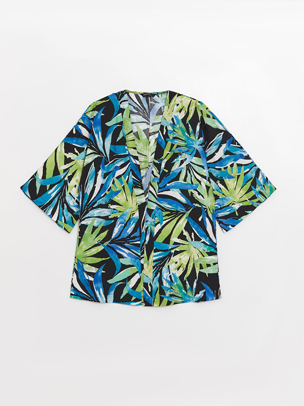Shawl Collar Patterned Oversize Women's Kimono -S3HE68Z8-F9C