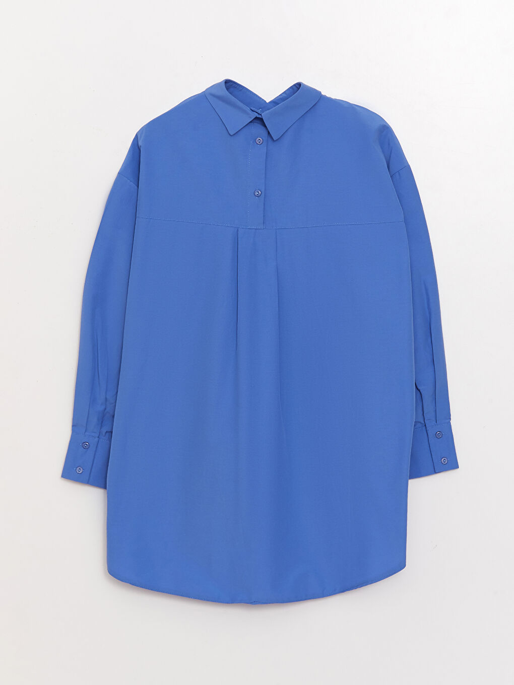 Tunique Chemise Pour Femmes Oversize À Manches Longues En Popeline Uni-6