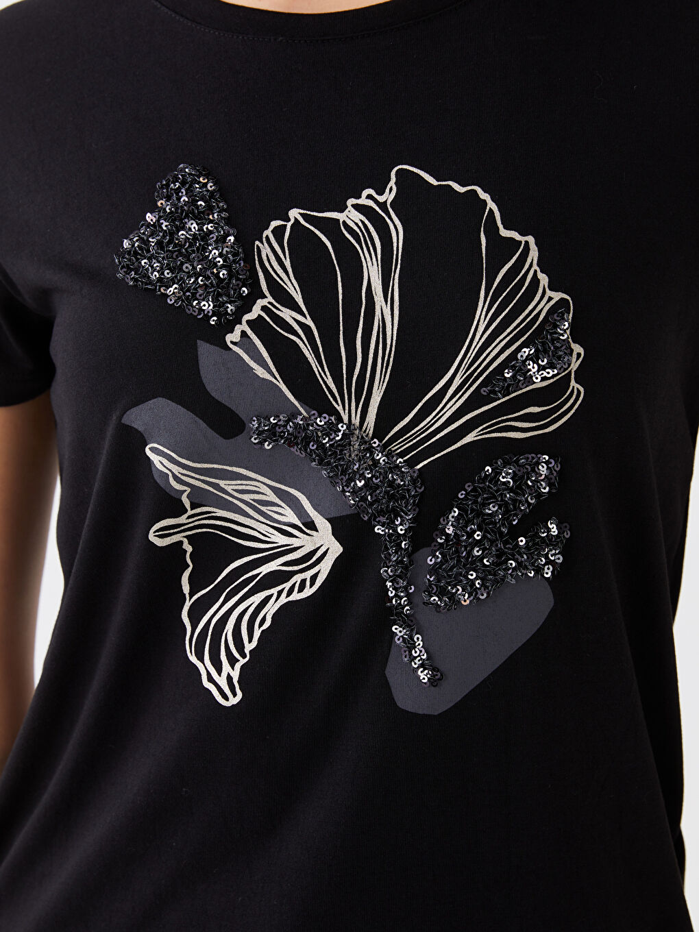 Crew Neck Printed Short Sleeve Women's T-Shirt-3