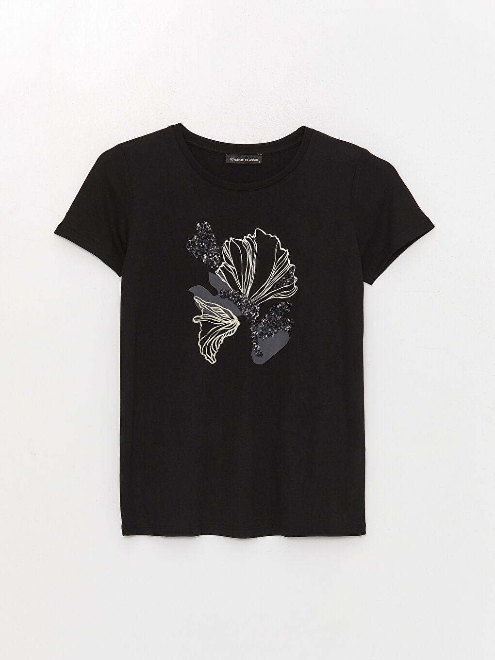 Crew Neck Printed Short Sleeve Women's T-Shirt-5