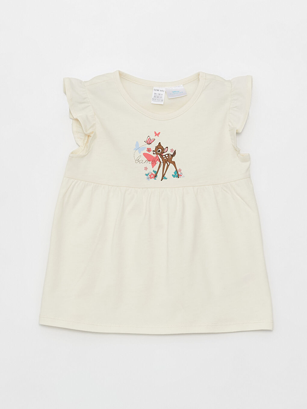 Crew Neck Bambi Printed Baby Girls' T-Shirt and Tights 2 Pack Set-5