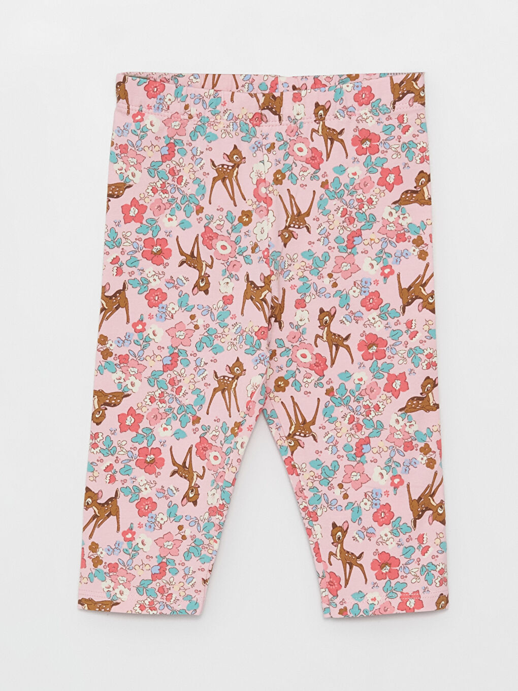 Crew Neck Bambi Printed Baby Girls' T-Shirt and Tights 2 Pack Set-6