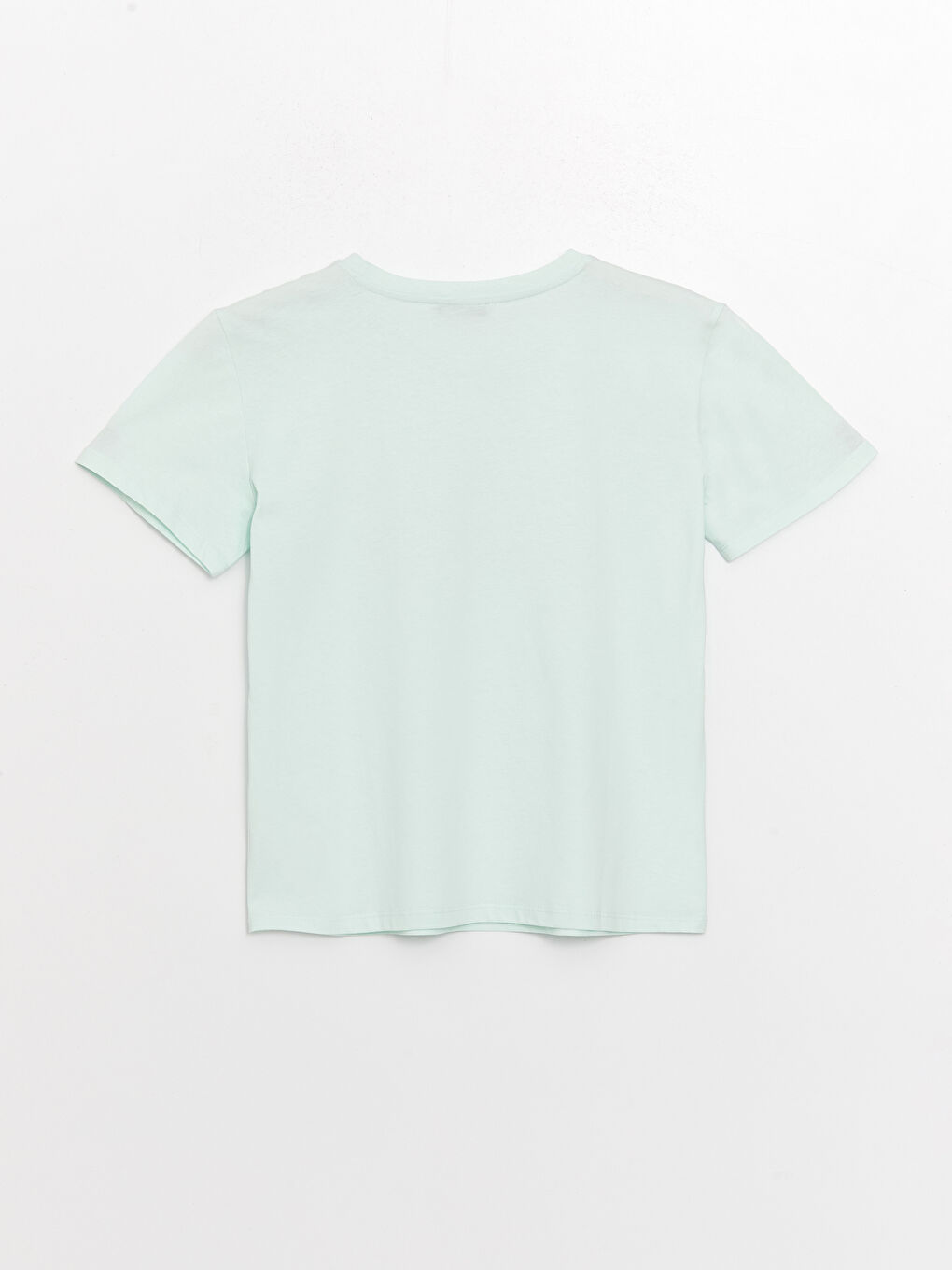 Turkuaz Bisiklet Yaka Baskılı Kısa Kollu Kadın Tişört-6