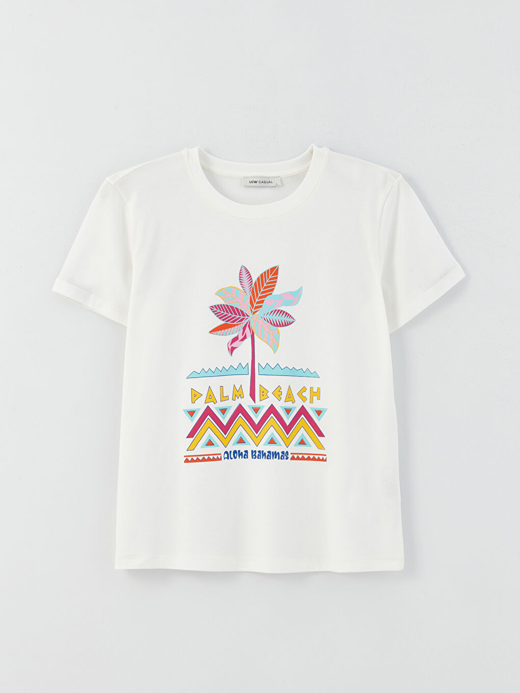 Crew Neck Printed Short Sleeve Women's T-Shirt-5