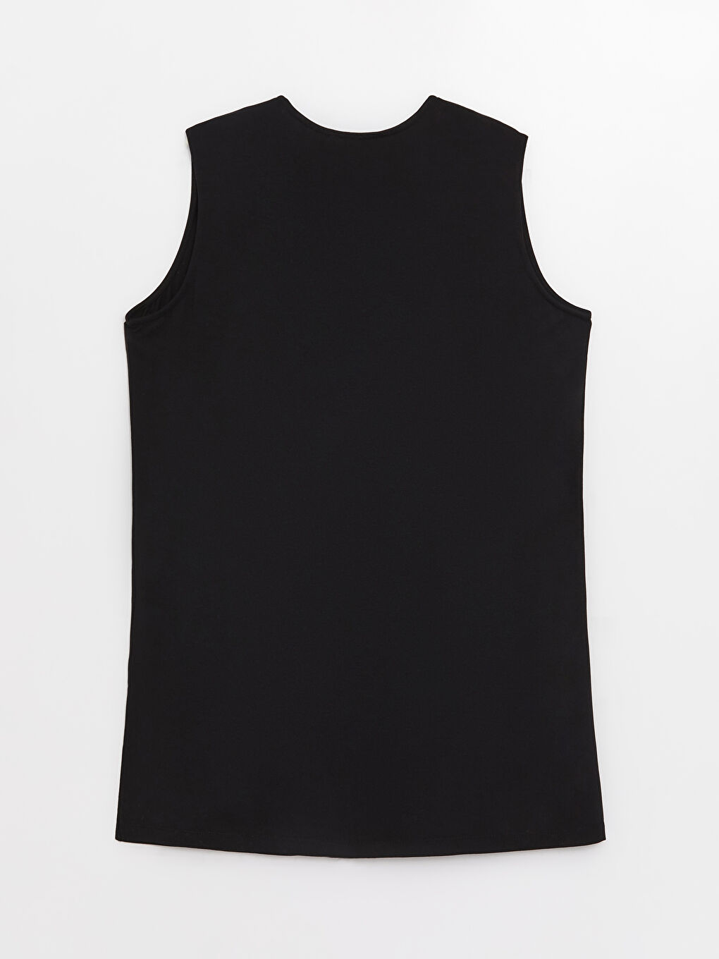 Siyah V Yaka Düz İnterlok Kadın Yelek-6