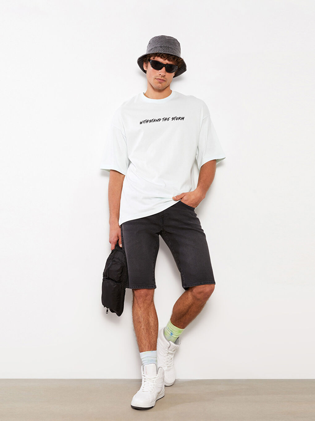 LCW Jeans شورت جينز رجالي بقصة عادية -S3HE95Z8-GRD