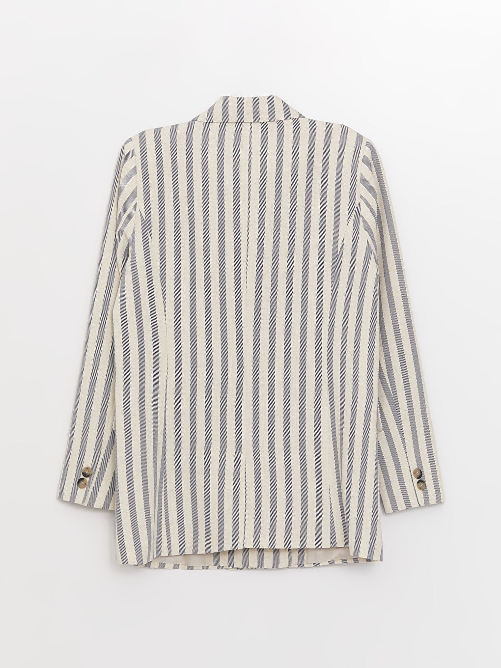 LCW Vision Striped Long Sleeve Linen Blend Women's Blazer Jacket -S3HF05Z8-LEN
