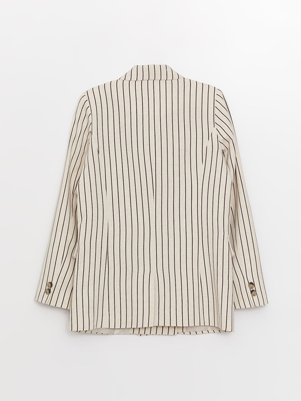 LCW Vision Striped Long Sleeve Linen Blend Women's Blazer Jacket -S3HF05Z8-LEW