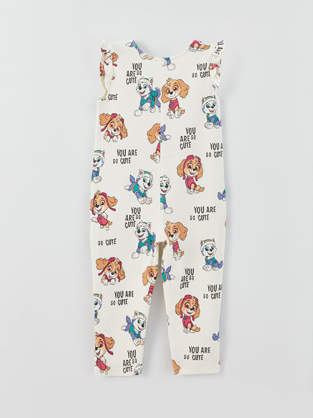 Ekru Bisiklet Yaka Paw Patrol Baskılı Kız Bebek Tulum-4