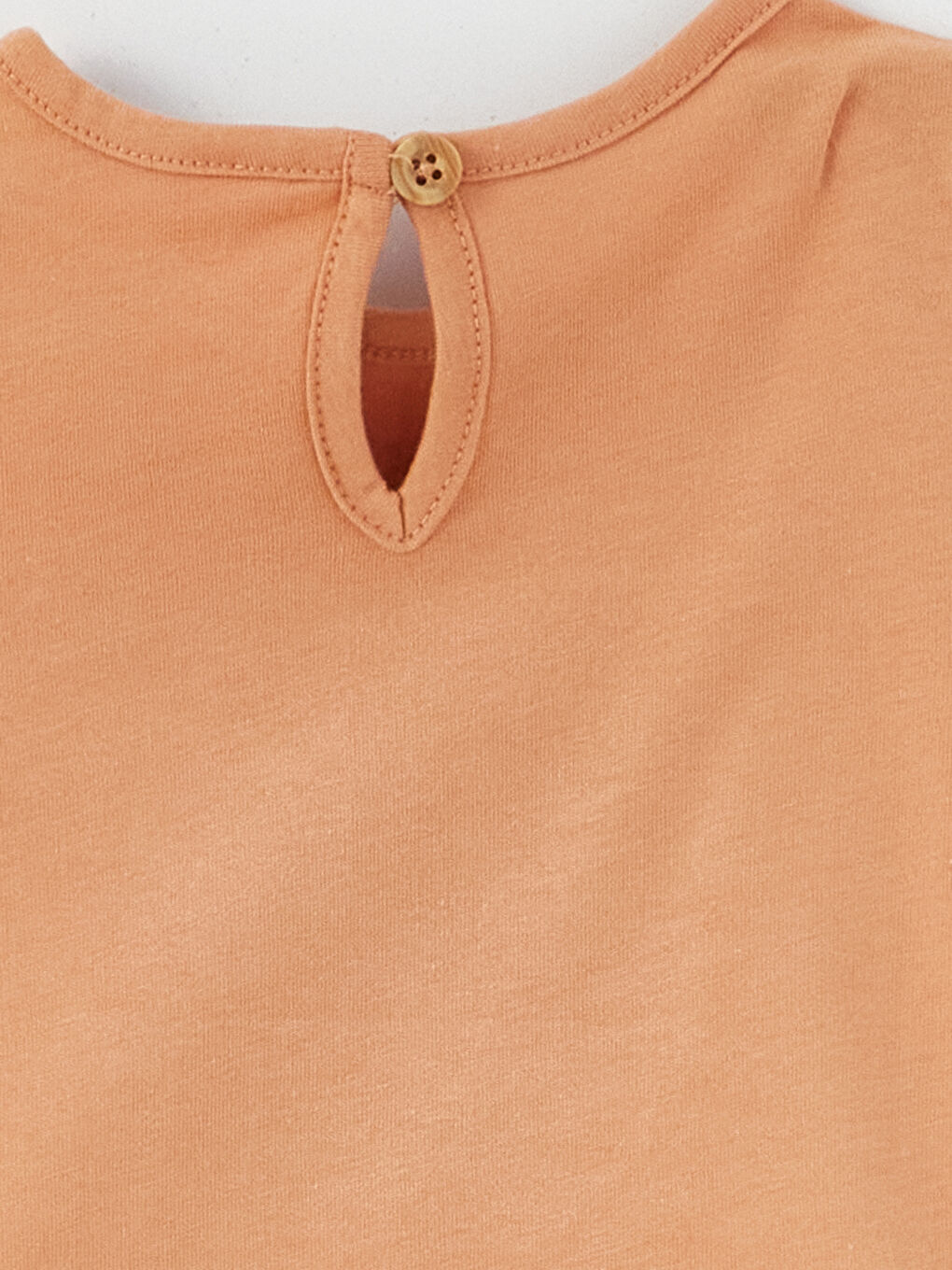 Ekru Bisiklet Yaka Kısa Kollu Kız Bebek Tişört 3'lü-4