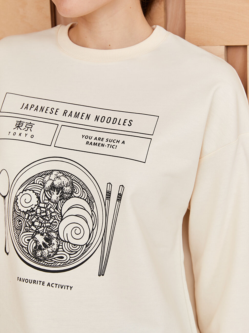 Crew Neck Printed Long Sleeve Oversize Women's Sweatshirt Tunic-3