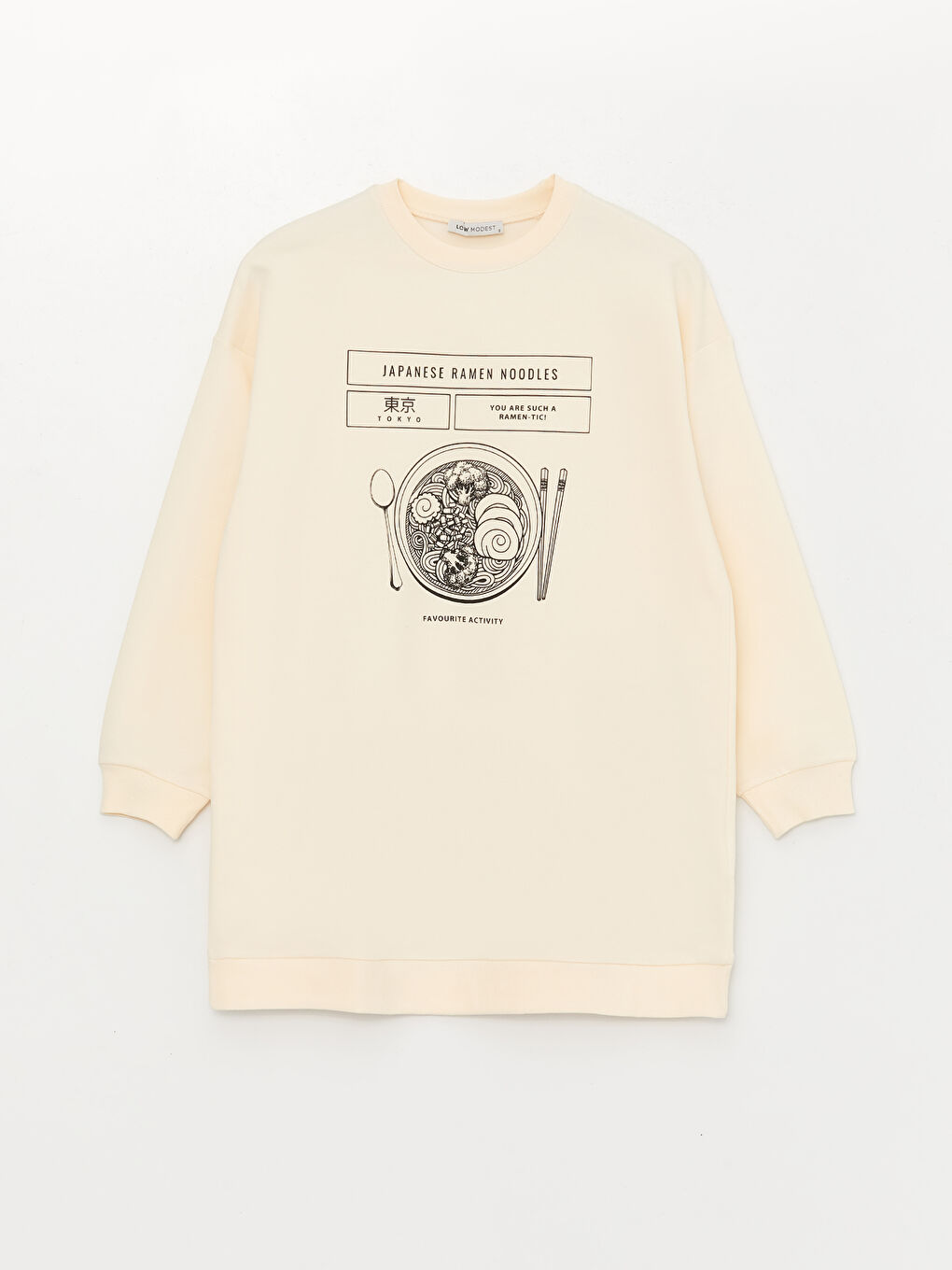 Crew Neck Printed Long Sleeve Oversize Women's Sweatshirt Tunic-6