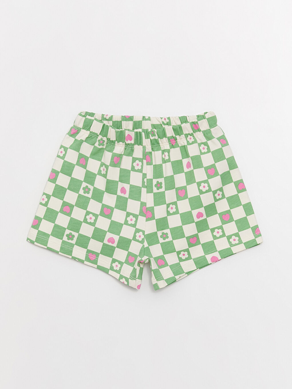 Pembe Beli Lastikli Kız Bebek Şort 2'li-2