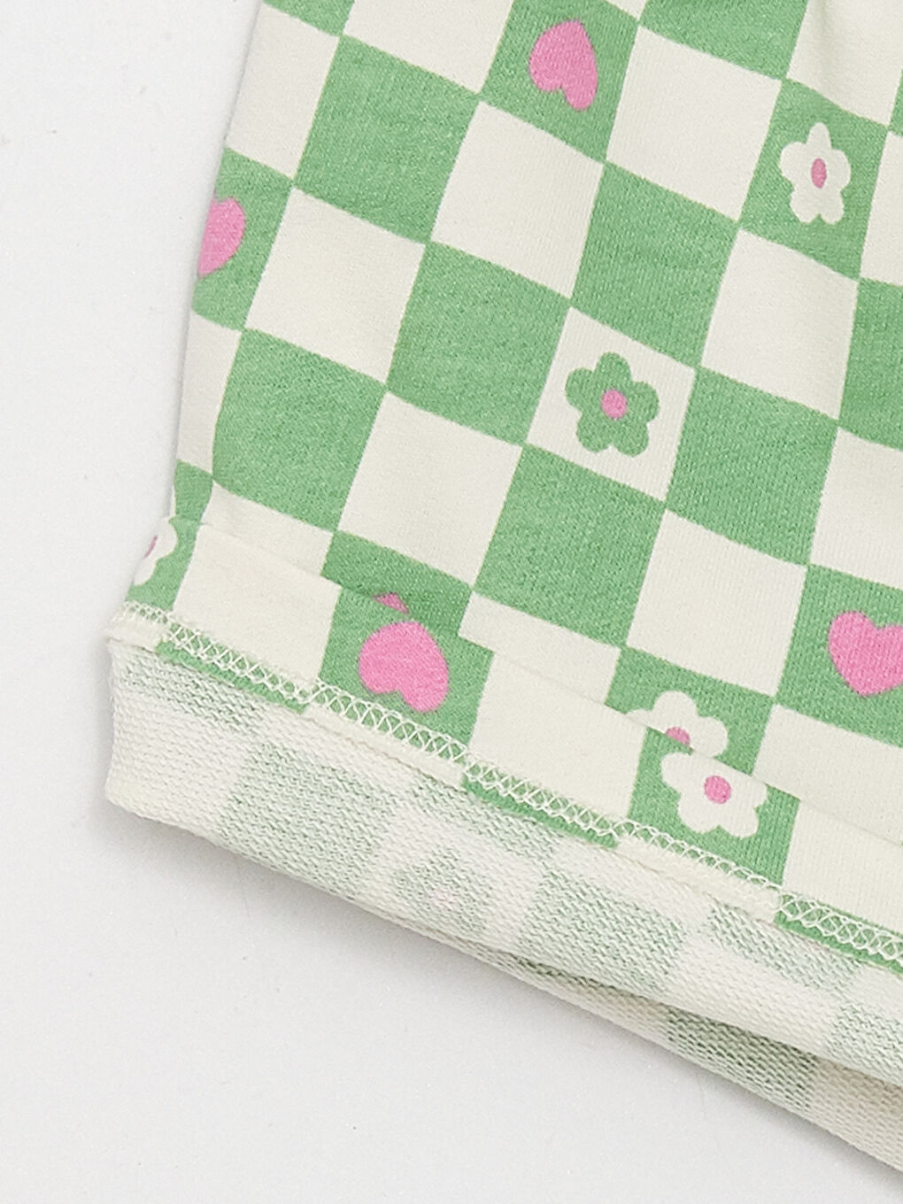 Pembe Beli Lastikli Kız Bebek Şort 2'li-3