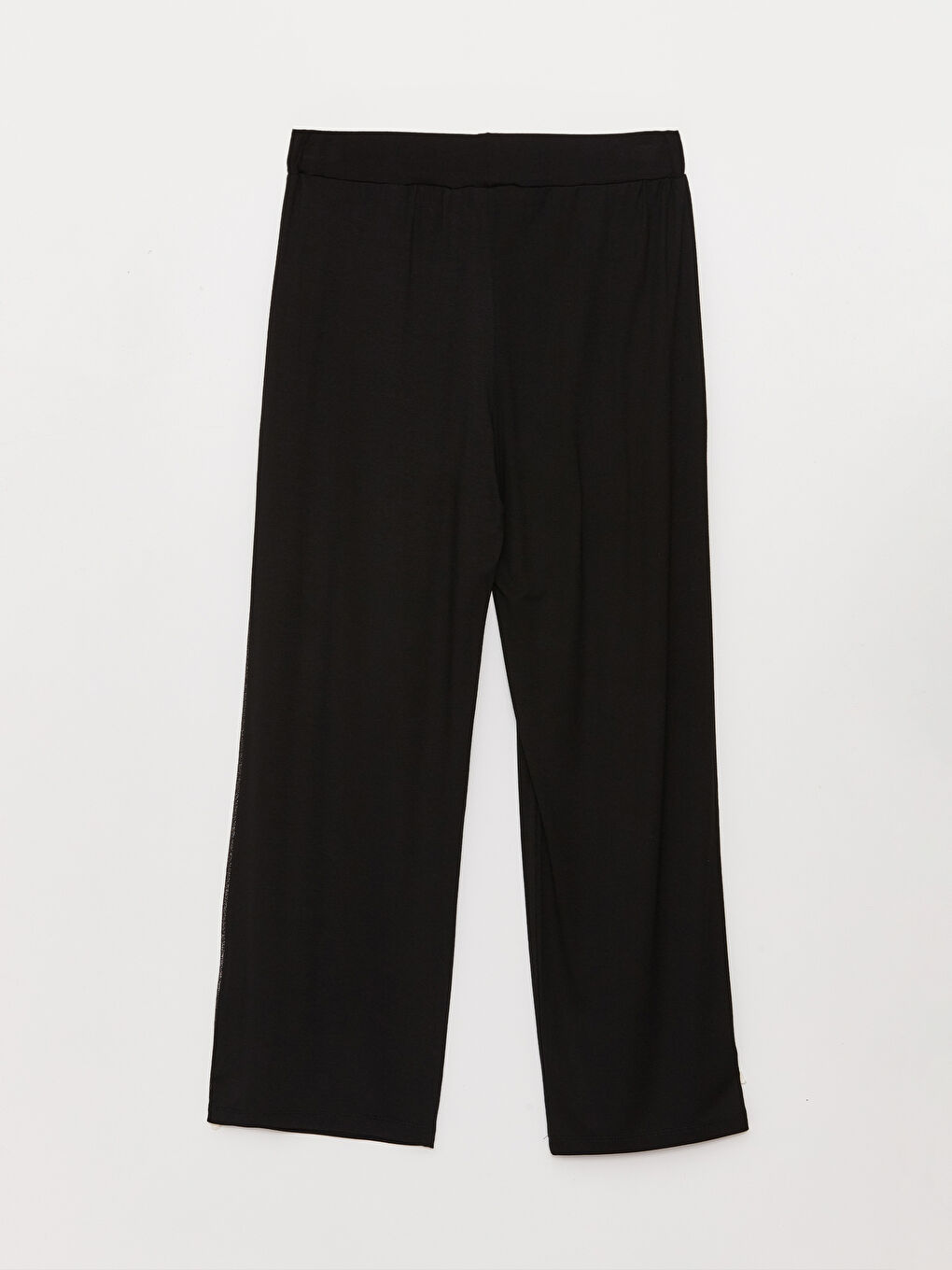 Siyah Kadın Beli Lastikli Düz Eşofman Altı-6