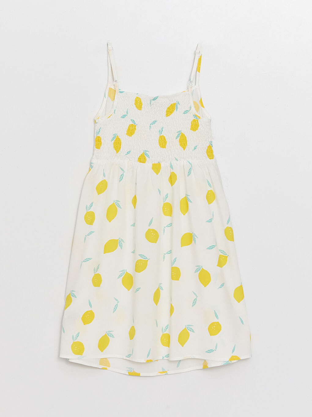 Square Neck Patterned Strappy Girl Dress-1