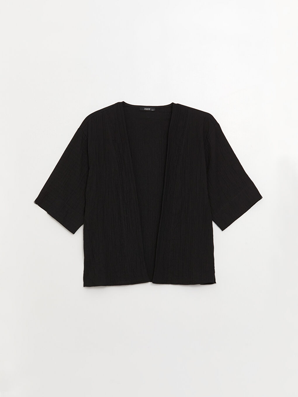 Shawl Collar Plain Muslin Women's Kimono-4